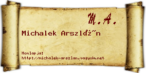 Michalek Arszlán névjegykártya